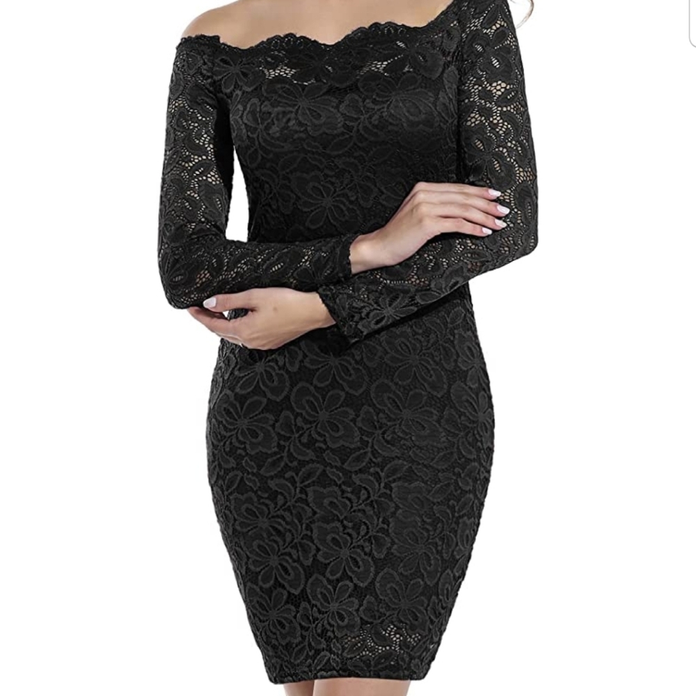 🌻Lace Off Shoulder Cocktail Dress